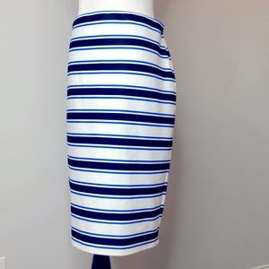 Cobalt/navy/white pencil skirt